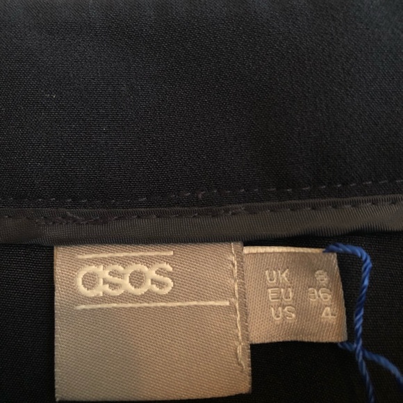 ASOS Navy Wrapped Ruffled Midi Skirt - Picture 4 of 4